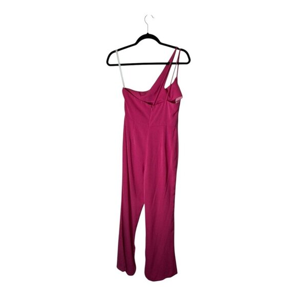 Super Down Jumpsuit Women Small Pink One Shoulder Anouk Cut Out Party Cocktail - Picture 3 of 11